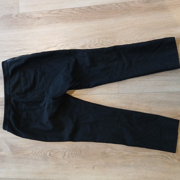 Vince Black Trousers Faux Leather Racing Side Stripe Tuxedo Size 12 - Picture 5 of 7